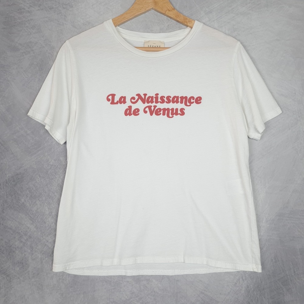 Sezane T Shirt Womens Small White La Naissance De Venus Graphic Tee Portugal